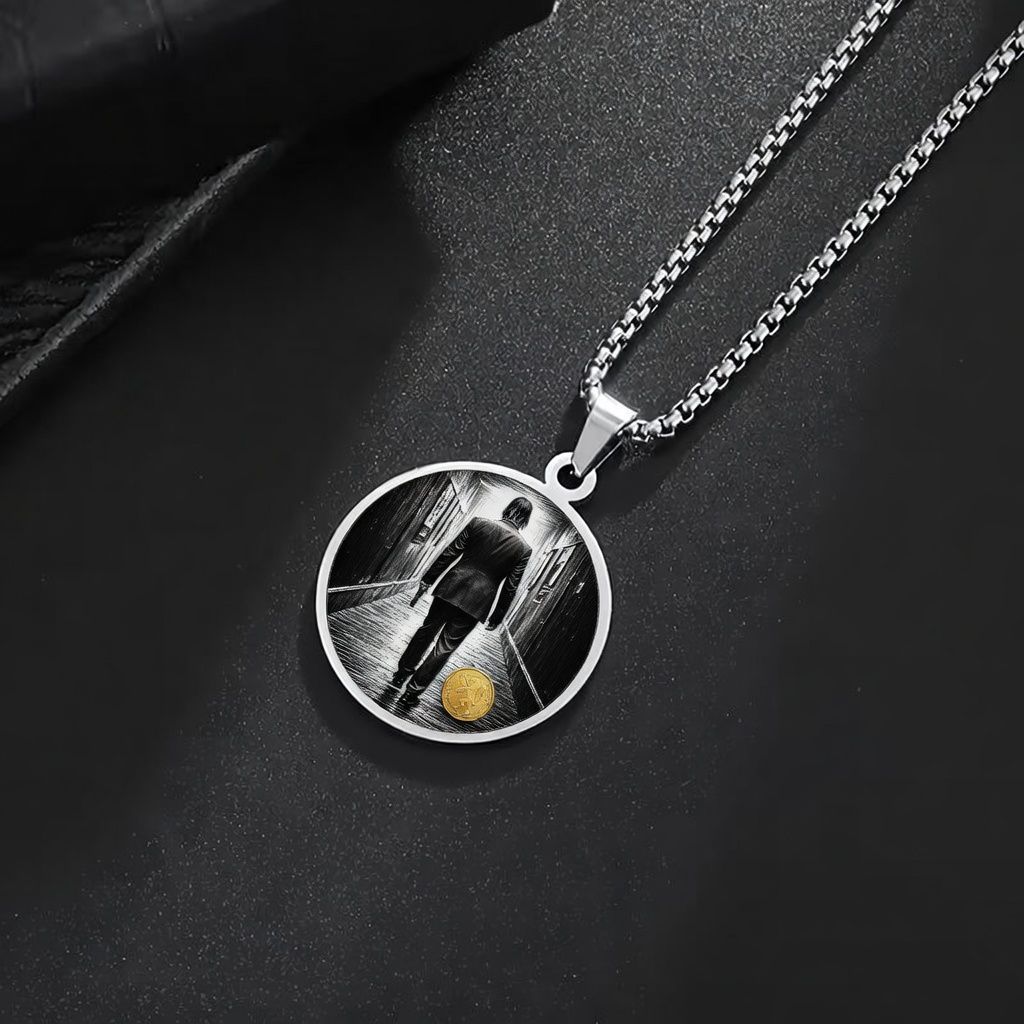 Colar personalizado Fortezza di Trento — pingente 15mm em aço cirúrgico